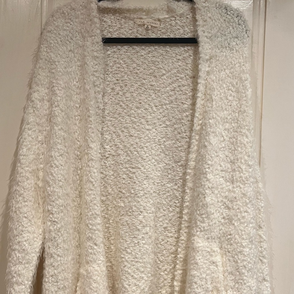 L.A Hearts Fuzzy White Sweater